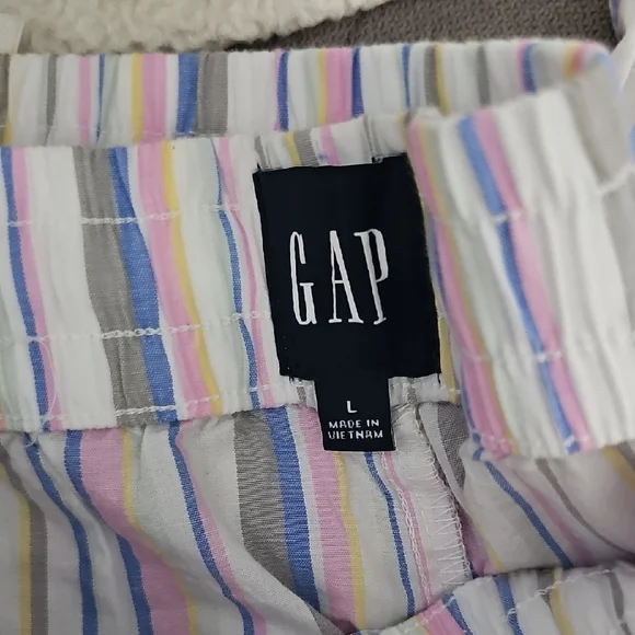 GAP Pastel Multi-Stripe Elastic Waist Pants - Picture 2 of 3
